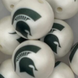 Michigan State University Spartans 20mm acrylic printed bead