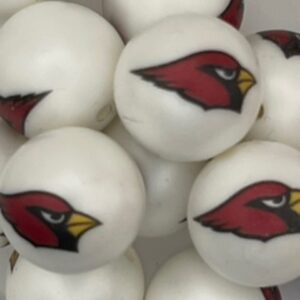 Arizona Cardinal 20mm acrylic printed bead