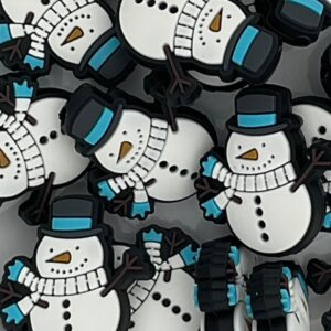 Snowman w/blue scarf focal