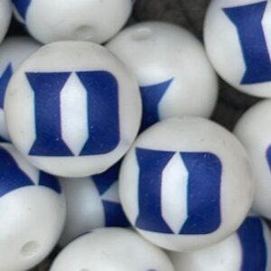 Duke University 20mm acrylic printed bead