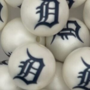 Detroit Tigers 20mm acrylic printed bead