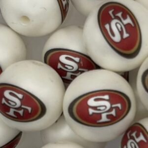 San Francisco 49ers 20mm acrylic printed bead