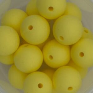15mm silicone solid color bead - custard yellow