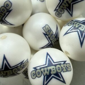 Dallas Cowboys Star 20mm acrylic printed bead