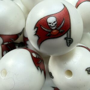 Tampa Bay Buccaneers 20mm acrylic printed bead