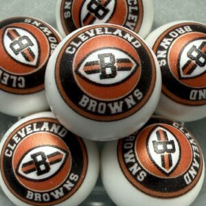 Cleveland Browns 20mm acrylic printed bead