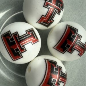 Texas Tech University 20mm acrylic focal bead