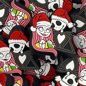 Christmas Jack & Sally with Santa hats