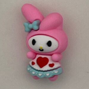Pink bunny with heart dress 3d