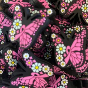 Butterfly with pink cancer ribbon