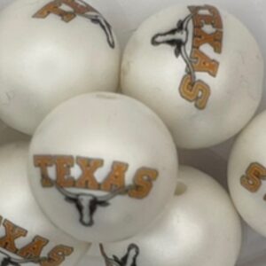 Texas Longhorn 20mm acrlyic printed bead