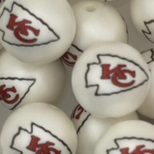 Kansas City Chiefs 20mm acrylic bead