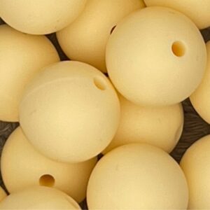 15mm silicone solid color bead - pale yellow