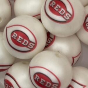 Cincinnati Reds 20mm acrylic printed bead