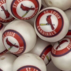 St Louis Cardinals 20mm acrylic printed bead