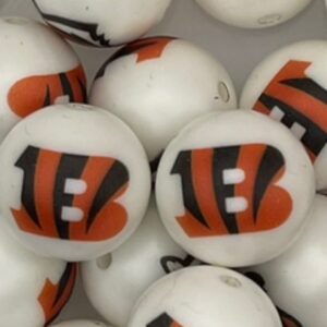 Cincinnati Bengals 20mm acrylic printed bead