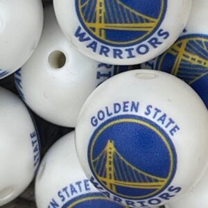 Golden State Warriors 20mm acrylic printed bead