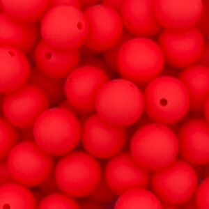 15mm silicone solid color beads - watermelon