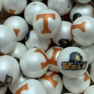 Tennessee Volunteers 20mm acrylic printed bead