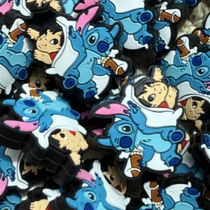 Blue guy with boy relaxing